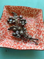 Moonstone Flower Brooch - Cini - Sterling Silver - Vintage