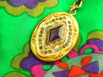 Amethyst Glass Locket Necklace - Art Nouveau Locket - Paste Locket - Rhinestone Locket - W& SB - Gold Filled Locket - Wedding Locket