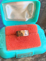 Engraved Rose Gold Band - Cigar Band - Patterned Ring - 10k Gold - Wedding Band - Antique