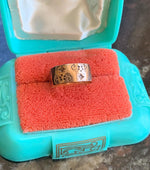 Engraved Rose Gold Band - Cigar Band - Patterned Ring - 10k Gold - Wedding Band - Antique