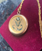 Flower Locket Necklace - Paste Locket - Victorian Locket - Gold Filled Locket - Wedding Locket