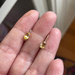 Citrine Leverback Earrings - 10k Gold - Vintage