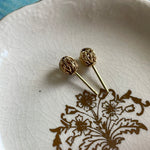 Filigree Orb Earrings - 14k gold - Vintage