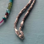 Bohemian Gemstone Necklace - Hill Tribe Engraved Silver - Heart Pendant - Handmade