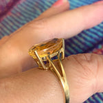 Citrine Teardrop Ring - 10k Gold - Vintage