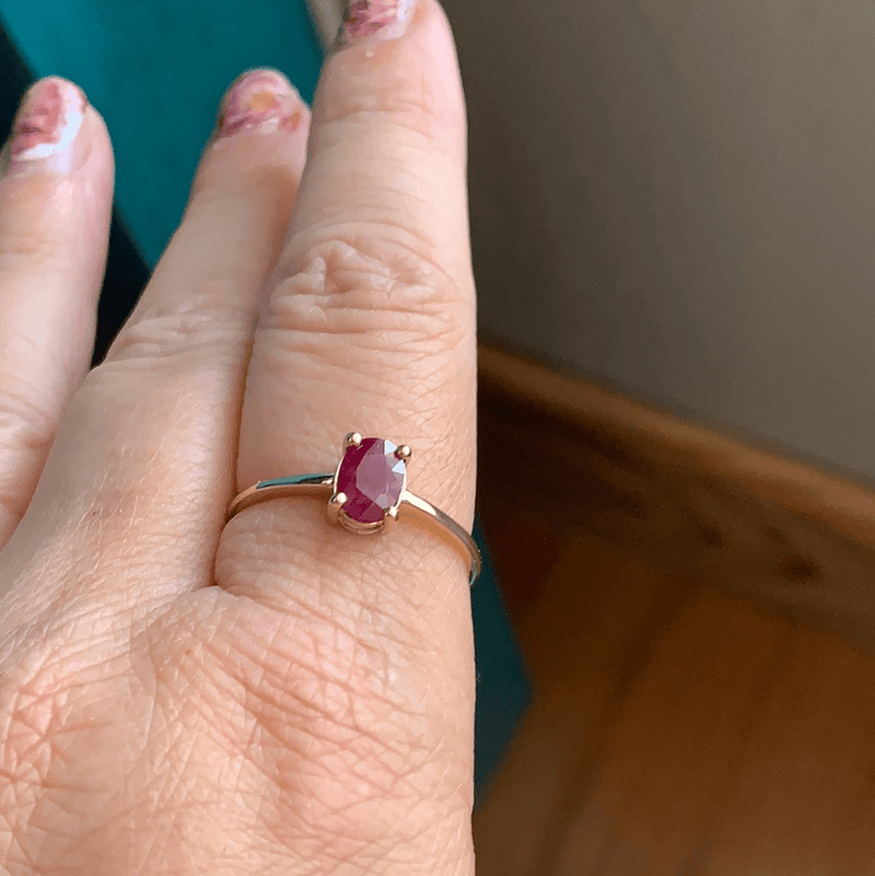 Ruby Solitaire - 10k Gold - Vintage