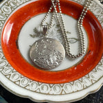 Engraved Flower Necklace - Sterling Silver - Vintage