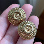 Sunflower Earrings - 14k Gold - Vintage