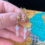 Opal Drop Earrings - Vintage Vermeil Findings - Handmade