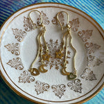 Heart Moon Star Drop Earrings - 10k Gold - Vintage