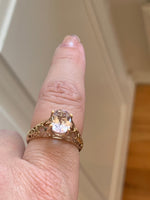 Spinel Filigree Ring - 10k Gold - Vintage