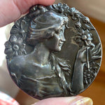 Flower Goddess Brooch - Huge Size - Sterling Silver - Antique