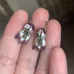 Thousand Flower Earrings - Sterling and Enamel - Vintage