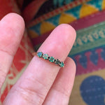 Emerald Eternity Band - Claw Set - 10k Gold - Antique