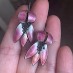 Thousand Flower Earrings - Sterling and Enamel - Laurel Burch - Vintage