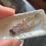 Sunstone and Amethyst Ombre Earrings - Gold Filled - Handmade