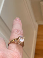 Spinel Filigree Ring - 10k Gold - Vintage