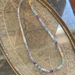 Ocean Ombre Faceted FluoriteNecklace - Gold Filled - Handmade