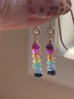 Rainbow Sapphire Earrings - Gold Filled - Handmade
