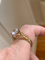 Spinel Filigree Ring - 10k Gold - Vintage
