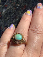 Opal Ring - Rose and Yellow Gold - 10k Gold - Nouveau - Antique