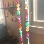 Rainbow Gemstone Necklace - Silk knotted - Gold Filed - One of a kind - Handmade