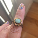Opal Ring - Rose and Yellow Gold - 10k Gold - Nouveau - Antique
