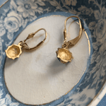 Turquoise Enamel Ladybug Earrings - 10K Gold - Vintage