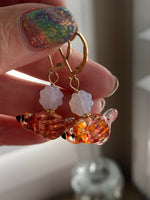 Rainbow Glass Bird Earrings - Gold Filled - Handmade