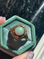 Opal Ring - Rose and Yellow Gold - 10k Gold - Nouveau - Antique