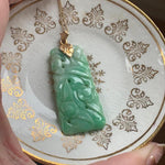 Carved Jade Necklace - 10k Gold - Vintage - Love Vintage Paris