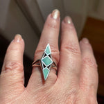 Turquoise Inlay Ring - Sterling Silver - Vintage