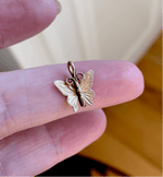 Butterfly Pendant - Rose and White Gold - 10k Gold - Vintage - Love Vintage Paris