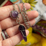 Amethyst Orb and Point Pendant - Vintage