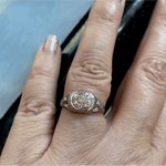 Diamond Flower Ring - Filigree - 18k White Gold - Art Deco