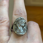 Nouveau Goddess Ring - Sterling Silver - Antique