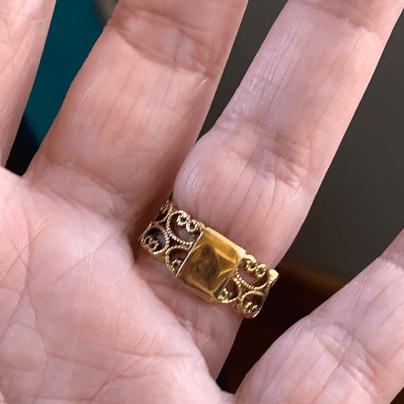 Filigree Openwork Ring - 14k Gold - Vintage