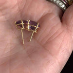 Amethyst Earrings - 14k Gold - Vintage