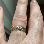 Engraved Gold Ring - 9k Rose Gold - Antique