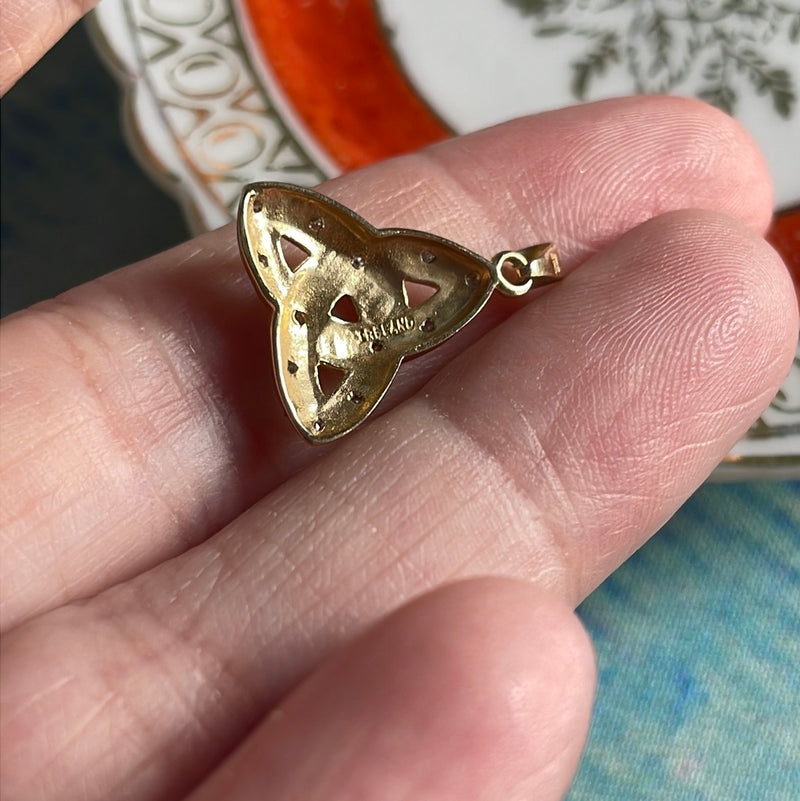 Celtic Diamond Pendant - 10k Gold - Vintage