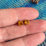 Glass Stone Earrings - 14k Gold - Vintage (sold separately)