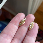 Leaf Earrings - 14k Gold - Vintage