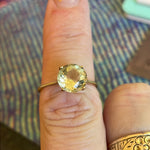 Citrine Solitaire - 9k Gold - Vintage