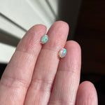 Opal Stud Earrings - 14k White Gold - Vintage