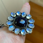 Moonstone Ring - Blue Goldstone - Sterling Silver - Vintage