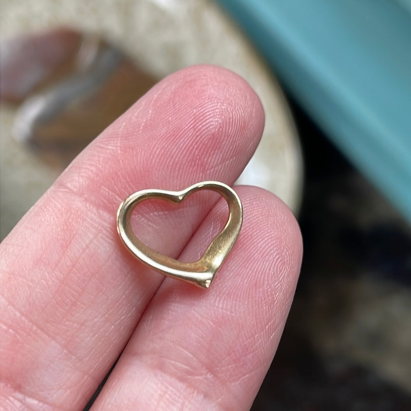 Floating Heart Necklace - 14k Gold - Vintage
