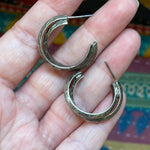 Double Hoop Earrings - Sterling Silver - Vintage