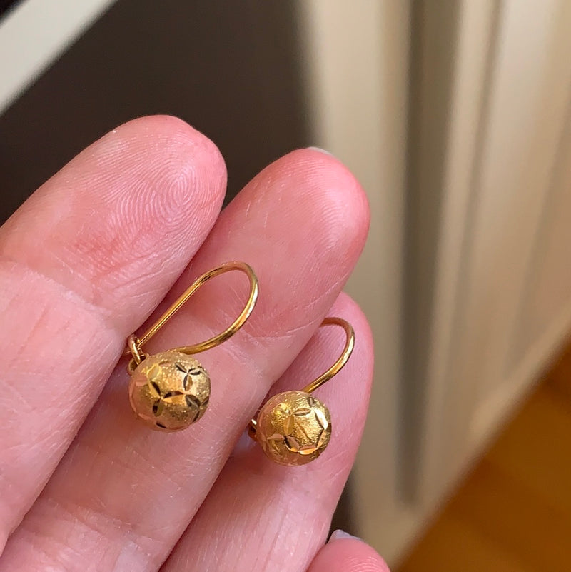Orb Earrings - 22k Gold - Vintage