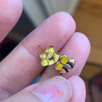 Bee Earrings - 14k Gold - Vintage