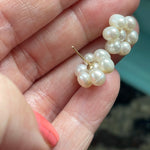 Pearl Flower Earrings - 14k Gold - Vintage